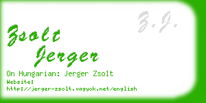 zsolt jerger business card